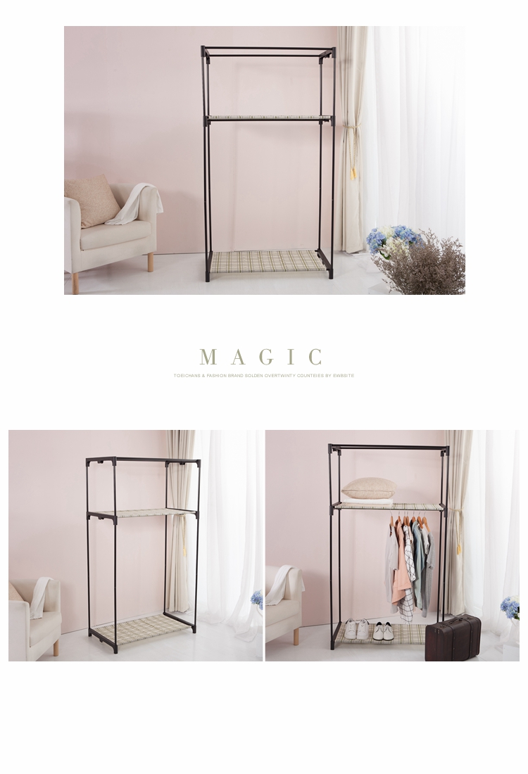 【Fun架趣】50x90x160高cm 簡易型衣櫥組(附布套)【吊衣架 晒衣架 外宿 租屋曬衣架 衣櫃 布套衣櫥】