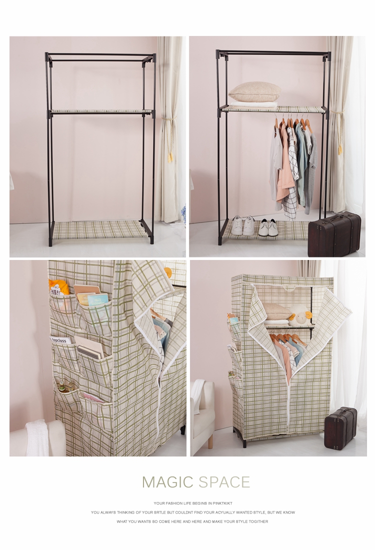 【Fun架趣】50x90x160高cm 簡易型衣櫥組(附布套)【吊衣架 晒衣架 外宿 租屋曬衣架 衣櫃 布套衣櫥】